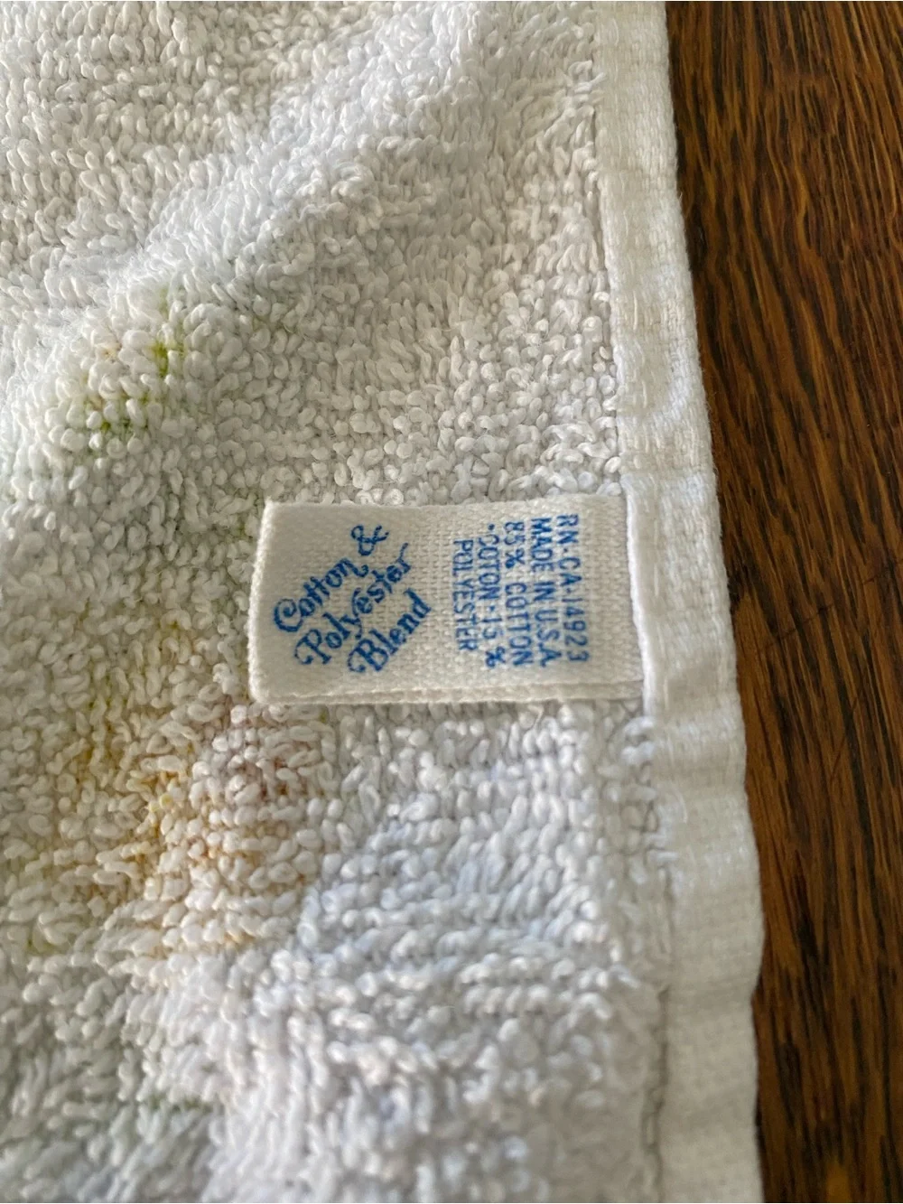 Vintage Mid Century MCM Yellow Green Floral Bathroom Towel